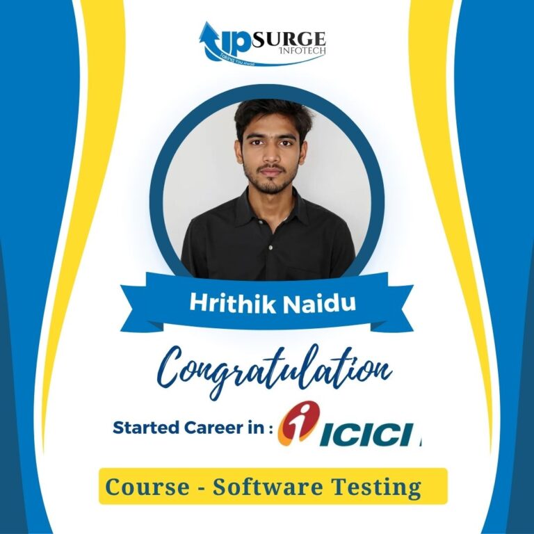Hrithik Verma Software Testing placement upsurge infotech