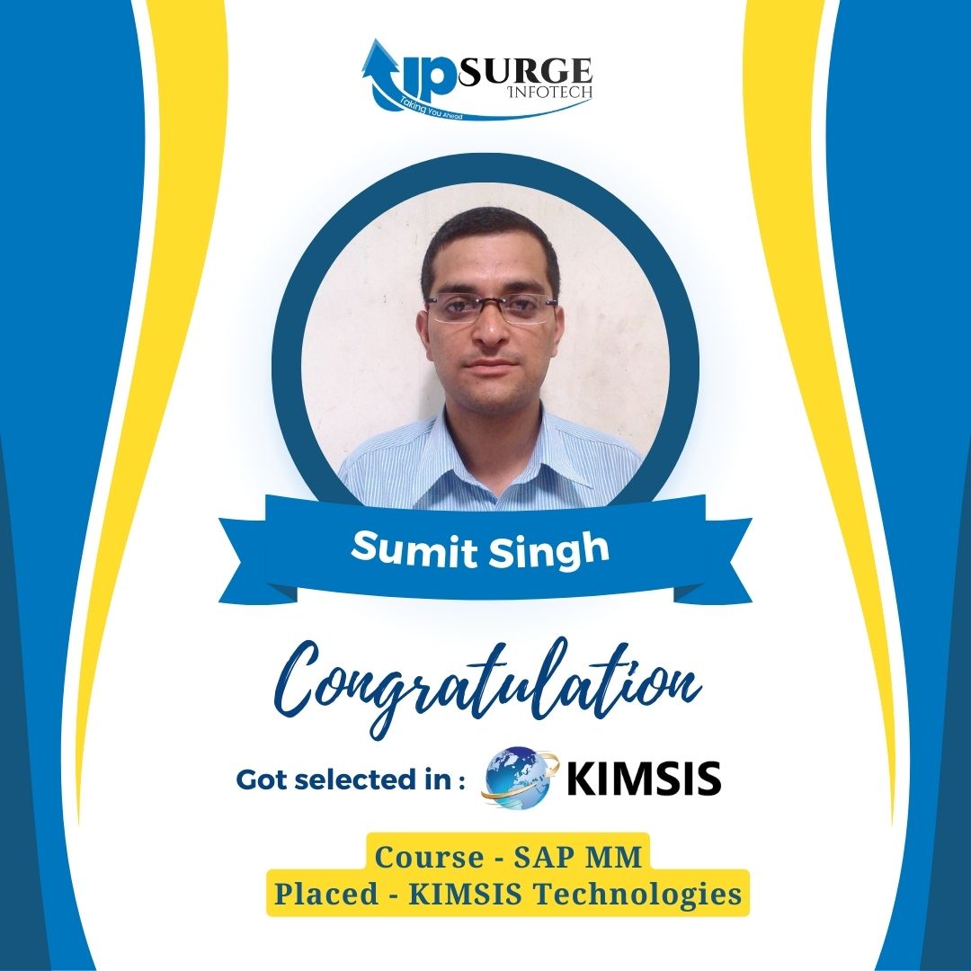 Upsurge Infotech SAP Placement Success Story of Sumit Singh